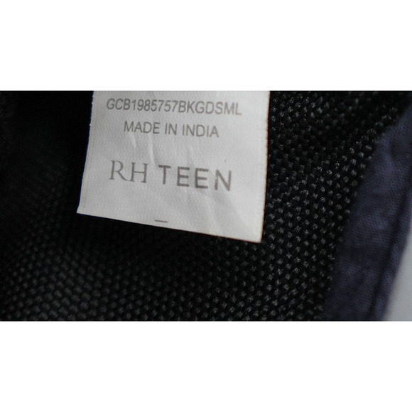 RH Teen Restoration Hardware Bucket Bag Small Black Gold Tone Allover Print - Picture 8 of 12